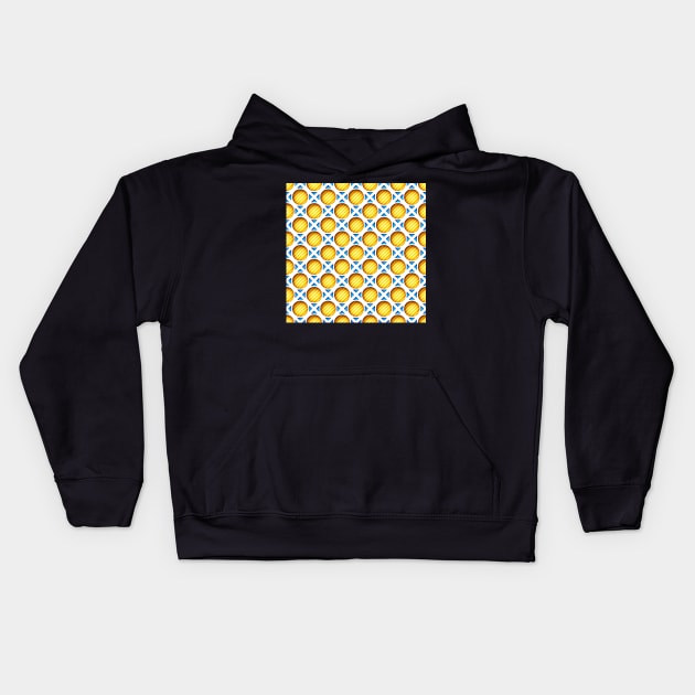 Colorful Yellow 3d Geometric Pattern Kids Hoodie by lissantee